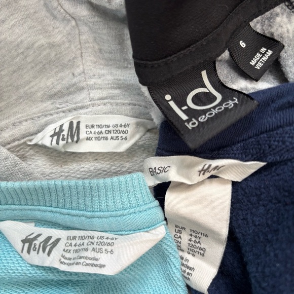 H&M / ID Ideology little boys bundle 4 pieces hoodie and sweatshirt 4-6Years - Picture 12 of 16